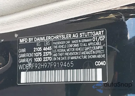 2007 Mercedes-Benz C 280 Luxury 4Matic из США, поврежденный, VIN WDBRF92H97F919465